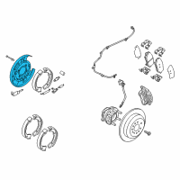 OEM Kia Borrego Rear Brake Back Plate Assembly, Right Diagram - 582522J000