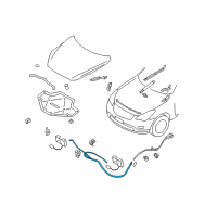 OEM 2015 Infiniti QX70 Hood Lock Control Cable Assembly Diagram - 65620-1CA1A