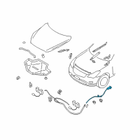 OEM 2015 Infiniti QX70 Hood Lock Control Cable Assembly Diagram - 65621-1CA0A