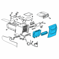 OEM 2015 GMC Sierra 1500 Panel Asm-Front Floor Console Rear Trim *Black Diagram - 23449672