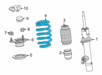 OEM Acura TLX Spring, Front Diagram - 51401-TGV-A01