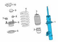 OEM 2021 Acura TLX Shock Absorber Unit, Right Front Diagram - 51611-TGV-A53