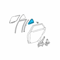 OEM 2008 Lexus RX400h Weatherstrip, Rear Door Quarter Window, LH Diagram - 68189-0E010