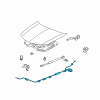 OEM 2010 Acura TL Wire Assembly, Hood Diagram - 74130-TK4-A01