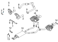 OEM 2022 Ford Police Interceptor Utility Catalytic Converter Stud Diagram - -W719698-S900