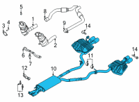 OEM 2022 Ford Explorer Muffler & Pipe Diagram - L1MZ-5230-F