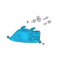 OEM 1998 Honda CR-V Headlight Unit, Passenger Side Diagram - 33101-S10-A01