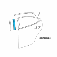 OEM Lexus ES300h MOULDING, Rear Door Window Frame Diagram - 75761-33070