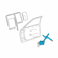 OEM 1996 GMC Sonoma Rear Side Door Window Regulator Assembly Diagram - 5483148