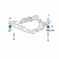 OEM Acura RDX Rubber, Front Sub-Frame Mounting Diagram - 50260-TX4-A01