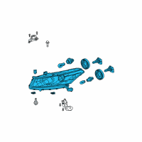 OEM 2012 Honda Accord Headlight Assembly, Driver Side Diagram - 33150-TE0-A11