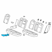 OEM 2018 Honda Civic Heater, Right Rear Seat Cushion Diagram - 82134-TGG-A81