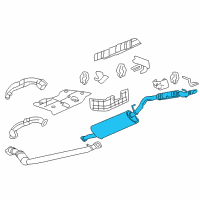 OEM 2007 Chevrolet Uplander Exhaust Muffler Assembly (W/ Exhaust Pipe & Tail Pipe) Diagram - 15249044