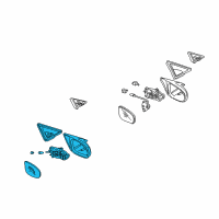 OEM 1999 Honda Civic Mirror Assembly, Passenger Side Door Diagram - 76200-S01-A05