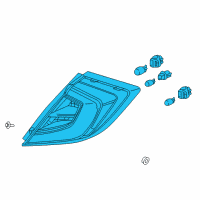 OEM 2018 Honda Civic Taillight Assy., L. Diagram - 33550-TGG-A01