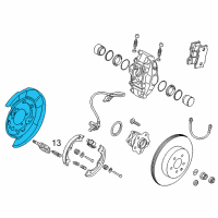 OEM 2017 Infiniti Q70 Rear Brake Plate Assembly, Left Diagram - 44030-1MC6A