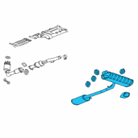OEM GMC Muffler W/Tailpipe Diagram - 23442413