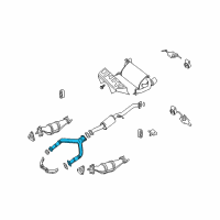 OEM Nissan 350Z Exhaust Tube Assembly, Front Diagram - 20020-AM66C