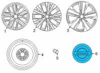 OEM Nissan Rogue Ornament-Disc Wheel Diagram - 40342-6HL6A