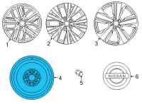 OEM 2021 Nissan Rogue Wheel Assy-Spare Tire Diagram - 40300-6RA7A
