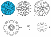 OEM 2021 Nissan Rogue Wheel-Aluminum Diagram - D0C00-6RA1D