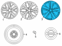 OEM 2021 Nissan Rogue Wheel-Aluminum Diagram - D0C00-6RJ3A