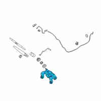 OEM 2015 Hyundai Tucson Rear Wiper Motor & Linkage Assembly Diagram - 98700-1H300