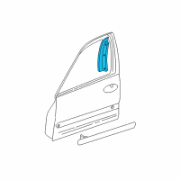 OEM 2000 Chevrolet Malibu Applique Asm-Front Side Door Window Frame Rear Diagram - 21995387