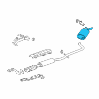 OEM 2000 Pontiac Bonneville Exhaust Muffler Assembly (W/ Exhaust & T/Pipe & 3W Diagram - 25700227