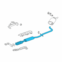 OEM 2001 Pontiac Bonneville Exhaust Muffler Assembly (W/ Exhaust & T/Pipe & 3W Diagram - 25773761