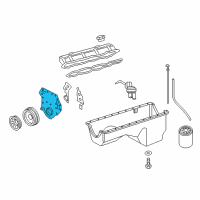 OEM 1987 Ford F-350 Timing Cover Diagram - E3TZ6B070A