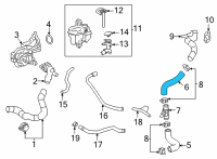 OEM Toyota Corolla Cross Upper Hose Diagram - 16573-F2070