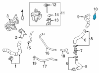 OEM 2020 Toyota Corolla Water Outlet Gasket Diagram - 16341-F2010