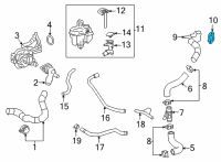 OEM Toyota Corolla Cross Water Outlet Gasket Diagram - 16341-F2010