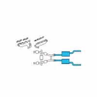 OEM 2000 Ford Mustang Muffler & Pipe Diagram - XR3Z-5230-BL