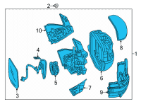 OEM 2019 Honda Pilot Mirror Assembly, Driver Side Door (Lunar Silver Metallic) Diagram - 76250-TG7-A71ZC