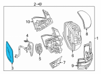 OEM 2022 Honda Passport Mirror Set, Passenger Side Diagram - 76204-TG7-A01