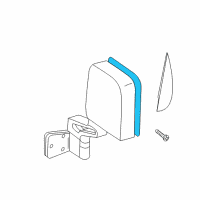 OEM Jeep Wrangler Mirror Replacement Glass Diagram - 68361958AA