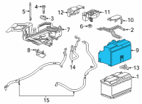 OEM Cadillac Battery Cover Diagram - 84640368