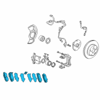 OEM Honda Crosstour Pad Set, Front Diagram - 45022-TP6-A61