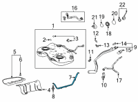 OEM 2020 Toyota Camry Tank Strap Diagram - 77601-06210