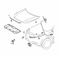 OEM 2014 Lexus RX450h Cable Assy, Hood Lock Control Diagram - 53630-0E020