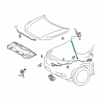 OEM 2015 Lexus RX450h Hood Support Assembly, Left Diagram - 53450-0W170