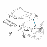 OEM 2011 Lexus RX450h Hood Support Assembly, Left Diagram - 53450-0W170
