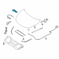 OEM Nissan Murano Male Hood Lock Diagram - 65601-3JA1A