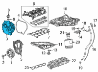 OEM 2020 Cadillac CT4 Upper Timing Cover Diagram - 55506833