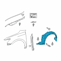 OEM 2017 Lexus CT200h Shield Sub-Assembly, Fender Diagram - 53806-76020