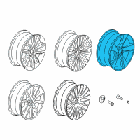 OEM 2014 BMW 640i Gran Coupe Star Spoke 311 Single Wheel/Silver Front Diagram - 36-11-6-796-113