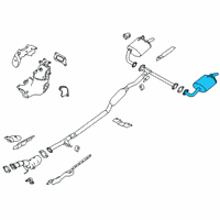 OEM 2020 Nissan Altima Exhaust Muffler Assembly Diagram - 20110-6CC1A