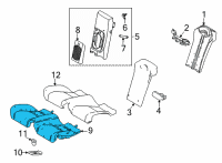 OEM Lexus LC500 Pad Sub-Assembly, RR Sea Diagram - 71503-11020